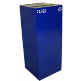 WITT GeoCube Square Recycling Receptacle w/ Slot Opening - 36 gallon, Blue
